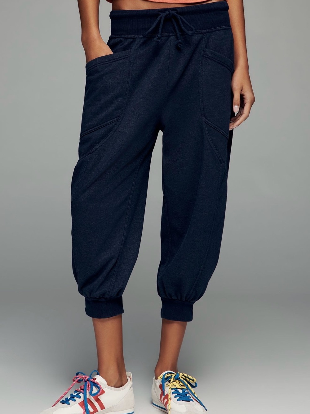 Anthropologie Daily Practice Cropped Jogger Pants in Navy